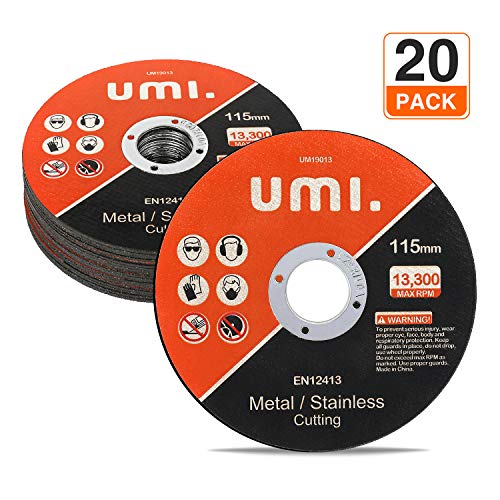 Umi. by Amazon- Dischi da Taglio, 20 Pezzi Dischi da Taglio in Metallo e Acciaio Inossidabile, 115 MM x 1,2 MM x 22 MM, per Smerigliatrici Angolari