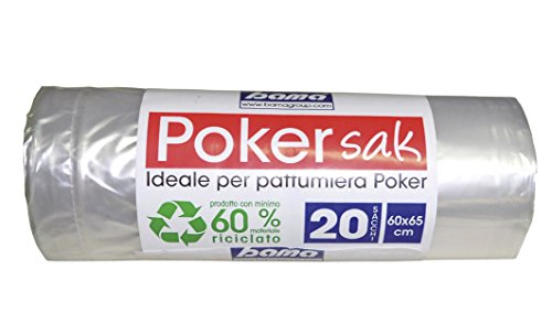 Bama Poker Sak, Sacchetti Pattumiera, 60x65 cm, Pacco da 20