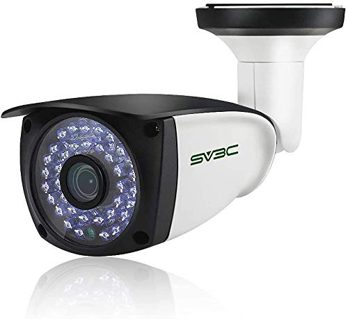 SV3C 5MP PoE Videocamera di Sicurezza con audio bidirezionale, slot per scheda SD incorporato, 20M visione notturna, IP66 waterproof, Supporto ONVIF