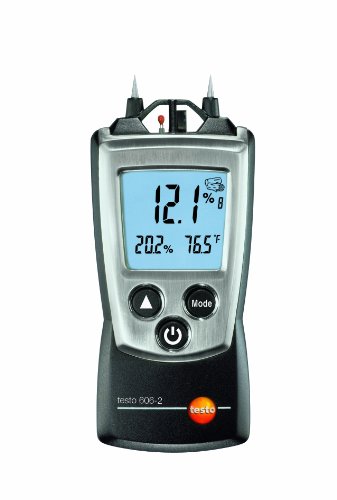 Testo 0560 6062 606-2 - Misuratore umidità di legno/materiali, maneggevole, con misurazione integrata dell'umidità e termometro ad aria NTC, incluso cappuccio