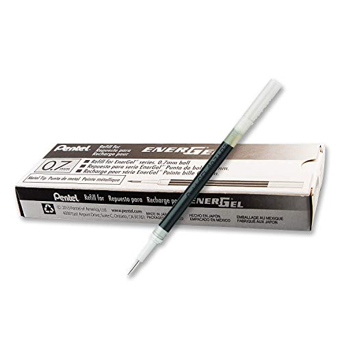 Pentel LR7 ricarica per penna roller EnerGel 0,35 mm tratto, Ø 0,7 mm, 12 pezzi nero