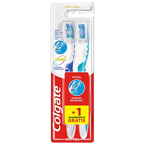 Colgate Total - Spazzolino da denti, 1 + 1 medio, 2 pezzi