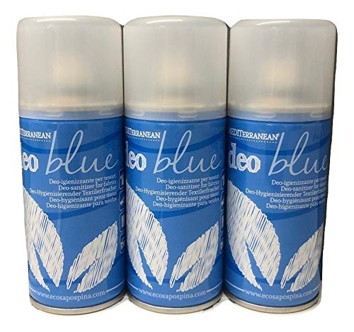 Rampi DeoBlue - Deodorante Spray Igienizzante Igiensoft Professionale Tessuti Ambiente Auto Cassetti Scarpe Armadio Profumo Hotel Palestra Accessori Lavanderia - 3 Pezzi da 150 ml