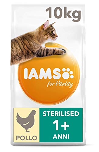 IAMS for Vitality Sterilised, Alimento Secco per Gatti con Pollo Fresco per Gatti Sterilizzati, 10 kg