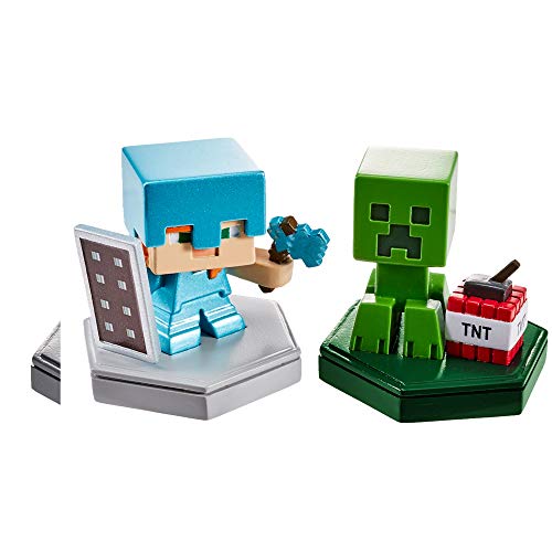 MINECRAFT- Earth Boost Confezione con 2 Mini Personaggi con Chip NFC, Giocattolo per Bambini 6+ Anni, GKT43