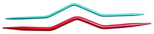 KnitPro 45501 Treccia ago 2,50 – 4 mm, Alluminio, Rosso/Blu, 20 x 5 x 1 cm
