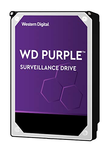Western Digital WD20PURZ WD Purple Hard Disk per Videosorveglianza con Tecnologia Allframe 4K 3.5 Pollici SATA 6 GB/s 180TB/Anno, 64 MB Cache, 5400 RPM, 2 TB, Grigio