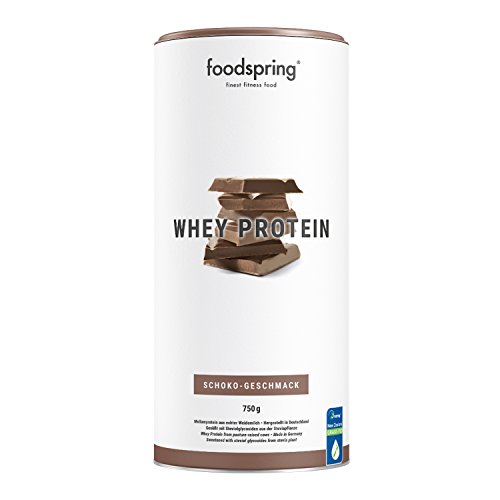 foodspring - Whey Protein al Cioccolato - 750 g - 80% di proteine del siero del latte - Proteine per lo sviluppo muscolare