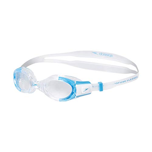 Speedo Futura Biofuse Flexiseal Occhialini da Nuoto, Unisex bambini, Bianco (Clear/White) Taglia Unica (6 - 14 anni)