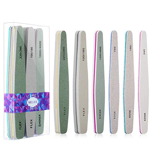 Lima Unghie Set Professionale Gel Acrilico Manicure Buffer Lime Unghie Con Lavabile Grit Double Sided, 6 pezzi