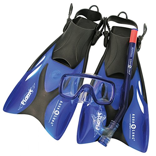 Aqua Lung Proflex KD ADJ, Set Maschera/boccaglio e Pinna Bambino, Blu, Grande/X-Large