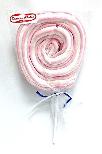 Lecca Roller Pop Rosa 80gr Marshmallow Morbido. Confezione da 12pz x 80gr Casa del DOlce. Ideale per Feste di Compleanno e Caramellate.