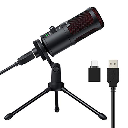 Microfono a Condensatore, OTHA Microfono USB per PC 192kHz/24bit, Microfono Cardioide, Plug & Play per Giochi, Podcast, Voice Over, Youtube, Riproduzione Vocale, Streaming Twitch