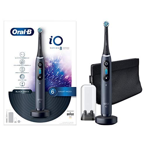 Braun Oral-B 4210201302551 iO 8 Special Edition - Spazzolino elettrico con tecnologia magnetica, microvibrazioni delicate, display a colori, custodia magnetica, colore: nero