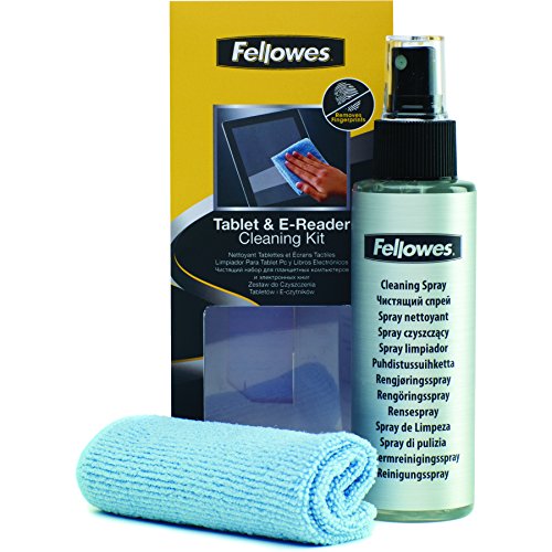 Fellowes 9930501 Kit di Pulizia Tablet & E-Book, Spray 120 ml e Panno in Microfibra