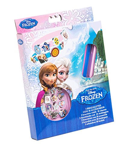 Disney 92075- Frozen 3 Braccialetti con 18 Charms da Applicare, 15 x 2.5 x 20 cm
