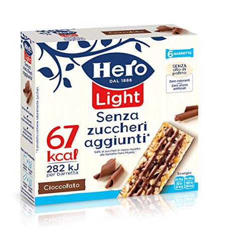 Hero Light Barrette ai Cereali Cioccolato - 10 Confezioni da 6 X20 g