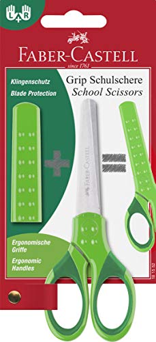 Faber-Castell - Forbici per la scuola Grip verde