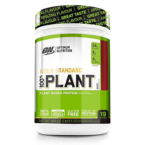 Optimum Nutrition 100% Plant Gold Standard senza Gluten, Proteine Vegane in Polvere con Vitamina B12, Aminoacidi Essenziali, BCAA Naturalmente Presenti, Cioccolato, 684g, 19 Porzioni