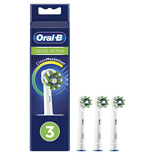 Oral-B CrossAction Testine di Ricambio per Spazzolino Elettrico con Tecnologia CleanMaximiser, Confezione da 3 Pezzi