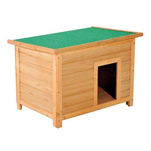 Pawhut Cuccia per Cani Impermeabile da Esterno in Legno di Abete, 85x58x58cm