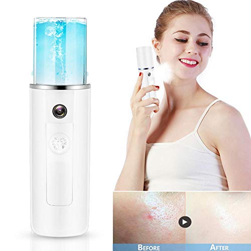 Sauna Facciale Pulizia, 20ml USB Portable Mini nebulizzatore di Bellezza, Spa Sauna Vapore Viso Nano Ionico Atomizzatore Vapore Calda Spruzzatore Viso Pulizia Punti Neri Pori Spray