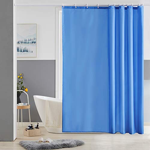 Furlinic Tende Doccia Anti-Muffa Tessuto in Poliestere, Blu Tende Doccia Impermeabile &Lavabile,Tenda Vasca da Bagno con 12 Ganci Tenda doccia-180x180cm.