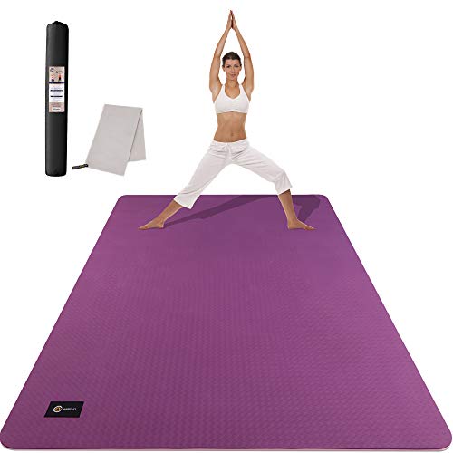 CAMBIVO Tappetino Yoga Fitness Extra Largo 183cm×120cm×6mm, Ecologico TPE Materiali, Tappetino Antiscivolo per Esercizi per Yoga, Pilates, Allenamenti