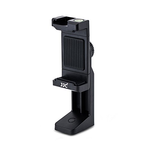 JJC Universale Rotazione di 360 Gradi Treppiede Supporto con Morsetto Regolabile, Cold Shoe Mount & Livella per Telefoni Intelligenti su 1/4”-20 Treppiede Monopiede Selfie Stick