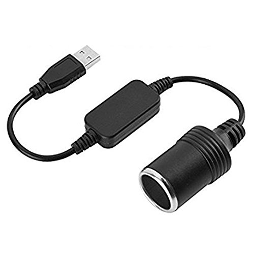 MeetUs - Convertitore con connettore USB maschio da 5 V a presa accendisigari femmina da 12 V per auto, cavo convertitore per auto, presa accendisigari per auto, DVR Dash Camera GPS, ecc, 1,2 m