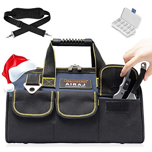 AIRAJ 31 * 17 * 23CM Borsa Porta Attrezzi Multifunzione,Resistente All'usura E Impermeabile,Tracolla Regolabile,Adatta Per La Casa Quotidiana,La Lavorazione Del Legno,Attrezzi Da Elettricista