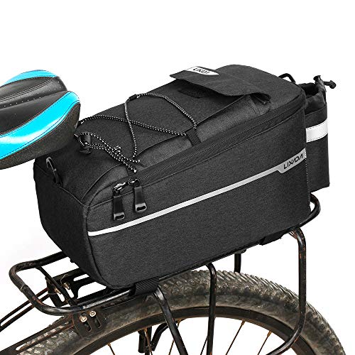 Lixada Borsa Posteriore Bici, Borse a Tracolla CoolerTrunk Isolata Pacchetto Grande capacità Bagagli per Posteriore per Biciclette Riflettenti per MTB Bici da Strada, Nero