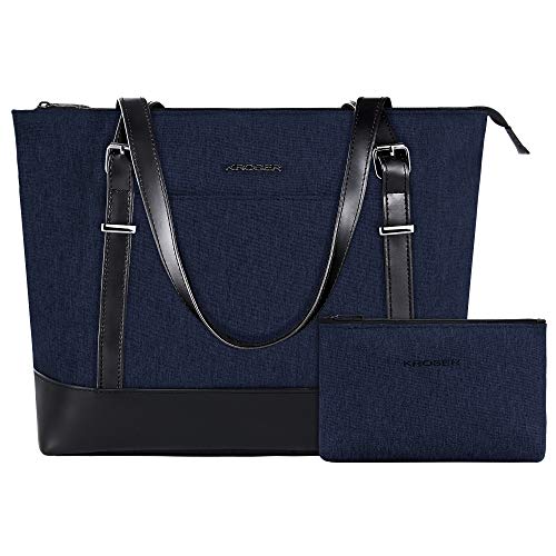 KROSER Borsa a Tracolla per Computer Portatile, 15,6 Pollici, Grande Borsa a Tracolla da Donna, Elegante Borsa per Lavoro/Business/Scuola/College/Viaggi Grigio Grigio Fits up to 15.6