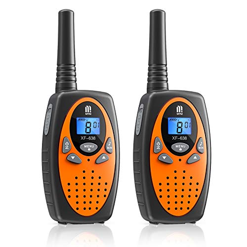 Walkie Talkie,Ricetrasmittenti PMR446 16 Canali 10 Toni di Suoneria VOX Scansione Auto Portata di 3KM Walky Talky per Avventure Esterne, Campeggio, Escursionismo (Arancio,2)