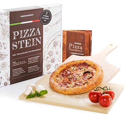 Pietra Refrattaria per Pizza da Forno Pizza stone and pizza slider set - pala pizza & brick, per forno e grill, materiale da forno per pizza in cordierite