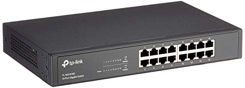 TP-Link TL-SG1016D Desktop Switch, 16 Porte RJ45 Gigabit 10/100/1000 Mbps, Plug & Play, Struttura in Acciaio