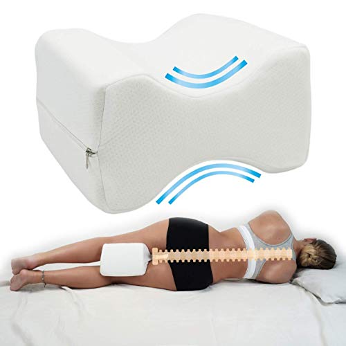 Cuscino Gambe Ginocchia Ortopedico per Dormire in Lattice Memory Foam con Borsetta Terapeutico per Alleviare Il Dolore della Sciatica e Assumere La Postura Corretta Durante la Notte ed Il Riposo