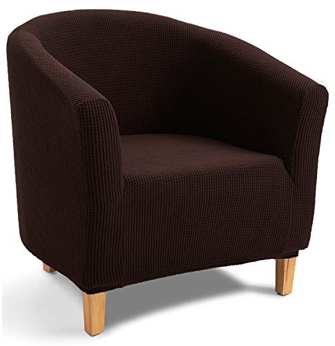 TIANSHU Poltrona da Cocktail Chesterfield Fodere coprisedia, Elasticizzato Jacquard Antiscivolo 1-Pezzo Fodere coprisedia Tub Chair Copridivano(Copertura della Sedia della Vasca,Cioccolate)