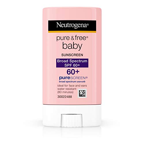 Neutrogena Pure & Free Baby Mineral Sunscreen stick con ampio spettro SPF 60 & ossido di zinco, impermeabile, ipoallergenico, oil- & paba-free Baby Sunscreen, 13,3 gram