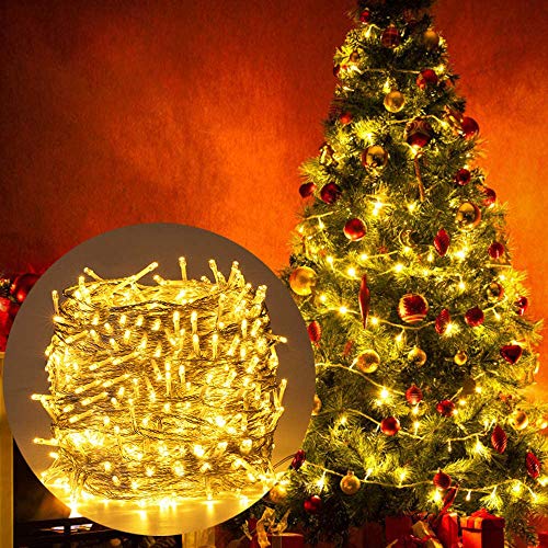 Luci Natale Esterno, Ulinek 100M 500LED Luci Natalizie Stringa Luci Led IP44 Impermeabile 8Modalità Catena Luminosa Decorative per Albero Natale Giardino Interno Letto Festa Casa【2020 Aggiornata】