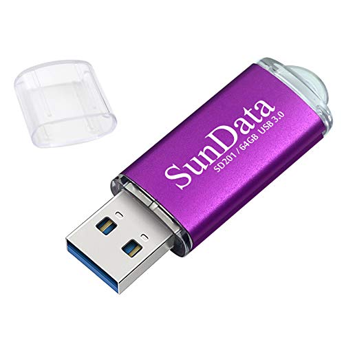 SunData Pendrive 64GB Chiavetta USB 3.0 archiviazione dati pen drive Fino a 90 MB/s, (Confezione Singola: Viola)