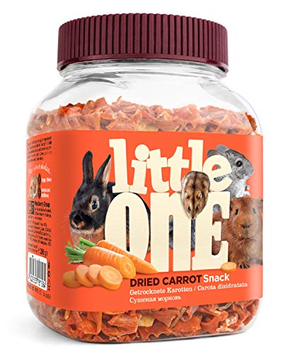 Little One Snack Dried Carrot for Small Animals, Confezione da 3 x 200 g