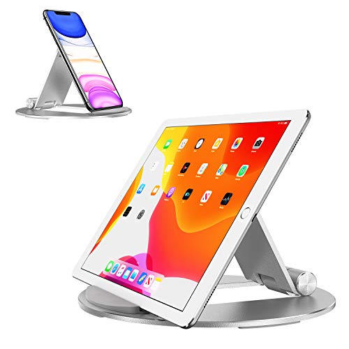 OMONTON Supporto Tablet, Stand Regolabile, Porta Tablet in Alluminio per Video e Corsi Online, Dock da Scrivania per iPad 8, Air 4, iPad PRO 12.9, iPad Mini, Samsung, Altri Tablet(4-10,5