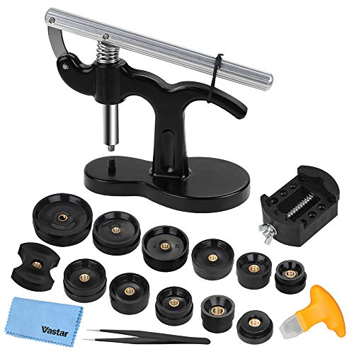 Vastar 18PCS Pressa Orologio Professionale, Chiudi Cassa Posteriore Orologio, Kit di Riparazione