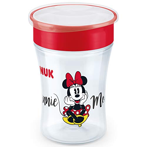 NUK Magic Cup Bicchiere Antigoccia per Bambini | Bordo 360 | 8+ Mesi | 230ml | senza BPA | Disney Minnie Mouse (Topolina)