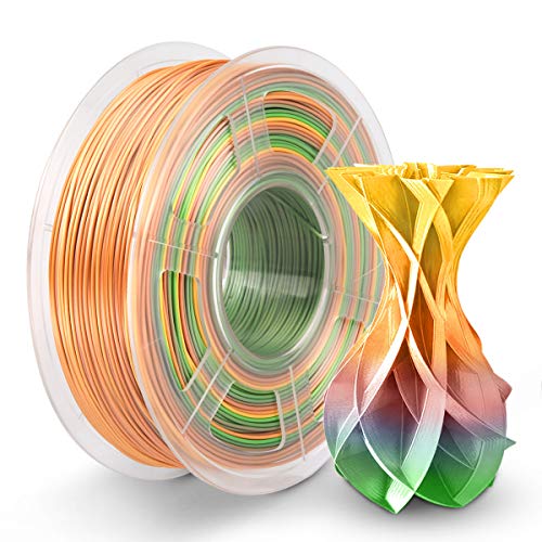PLA Silk Rainbow Filament 1.75mm PLA 3D Printer Rainbow Filament 1KG Shiny Multicolored Silk Rainbow