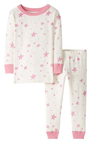 Moon and Back by Hanna Andersson Set Pigiama a Maniche Lunghe, 2 Pezzi Pajama-Sets, Rosa Medio, 12-18 Months