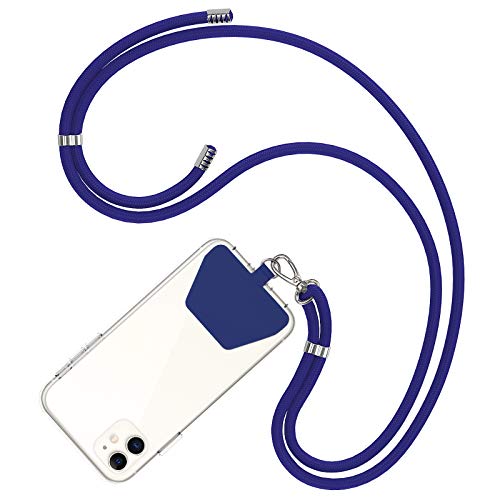 COCASES Cordino per Telefono,Regolabile Cordino Tracolla Universale Catena per Cellulare Compatibile con iPhone/Samsung/Huawei (Blu)
