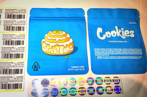 Cookies California Mylarbags – Sticky Buns – 20 pezzi con adesivi