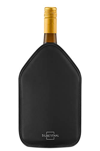 SILBERTHAL Refrigeratore Vino - Busta raffredda Vino - Raffredda Bottiglia di Vino da tavola - Refrigeratore Champagne Antiscivolo Elastico - Aacca Ghiaccio per Bottiglie Nera